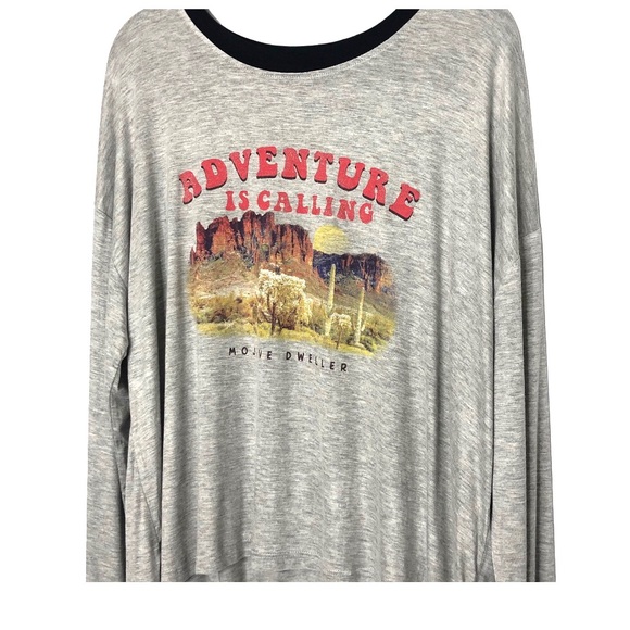 Adventure is Calling Long Sleeve Graphic T Shirt Size XL - Picture 2 of 6